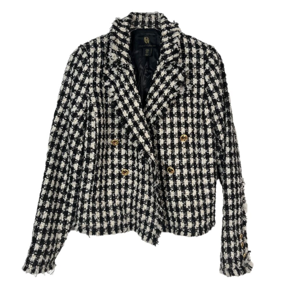 House of Harlow 1960 Tweed Cropped Blazer Jacket Size Medium